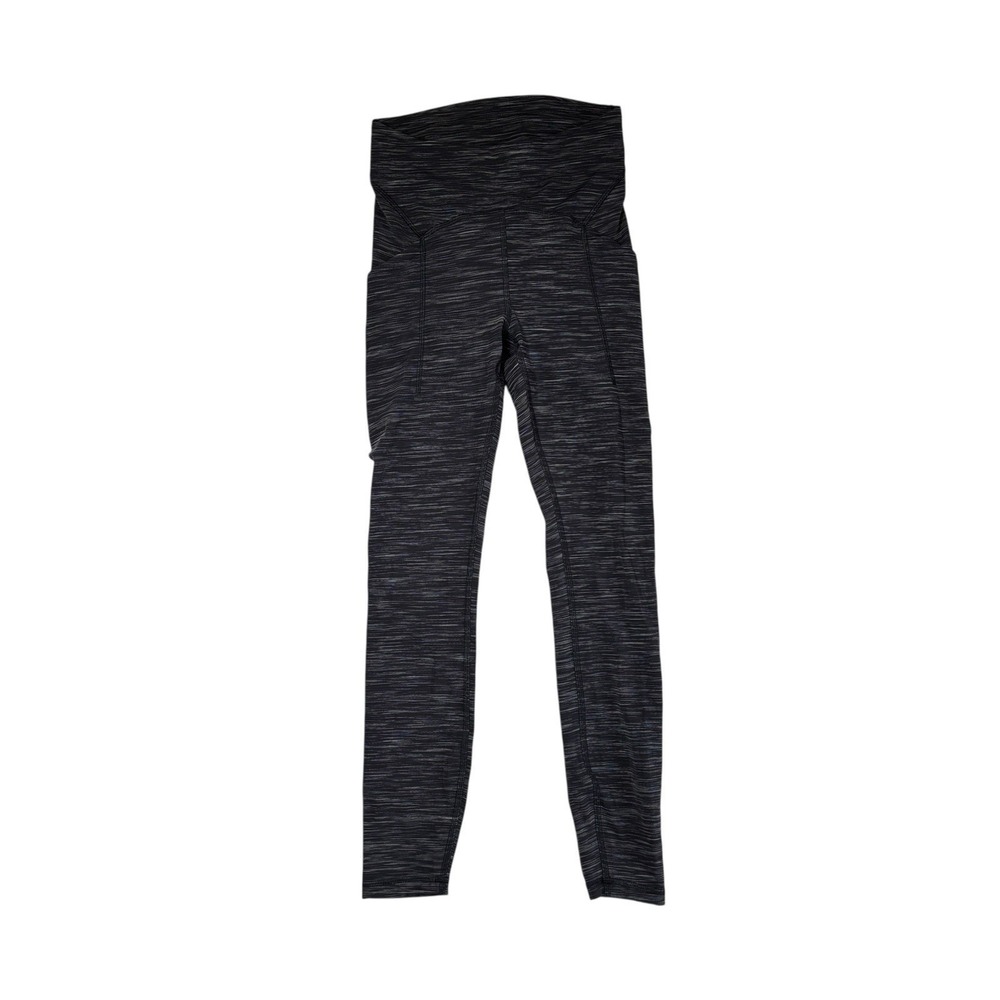 Lululemon Leggings Women‎ 4 Gray Pull On Pants Compression Running Yoga Gym Logo